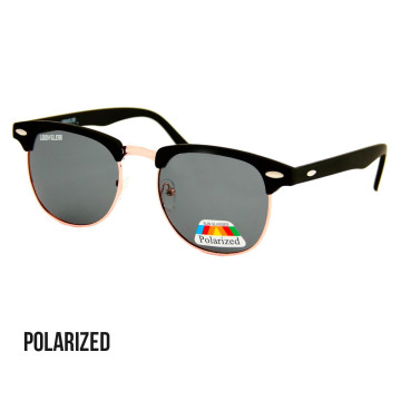 Loud and Clear clubmaster sunglasses metal gold | black polarized glass