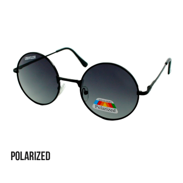 Loud and Clear round sunglasses polarized | black glass