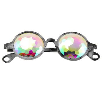 Loud and Clear kaleidoscope glasses premium round flower | gray