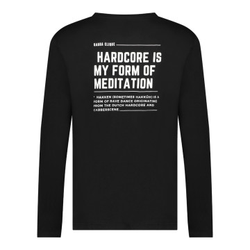 Gabba Clique longsleeve meditation wit | zwart