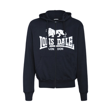 Lonsdale Zip Hoodie Krafty Big Lion Logo On Chest | black