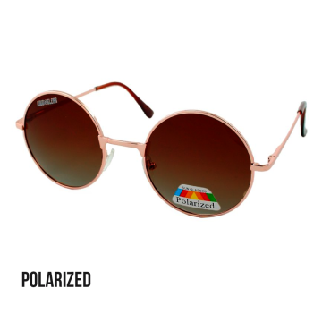 Loud and Clear round sunglasses polarized metal gold | brown glasses