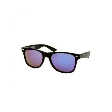 Loud and Clear wayfarer bril zwart montuur | blauw-paars spiegelglas