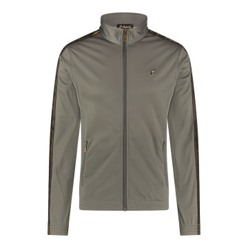 Australian slim fit jacket gold piping + big logo | iron gray