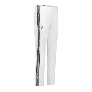 Australian pants with 2 zippers and silver piping 2.0 | white