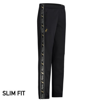 Australian pants slim fit with 2 zippers and black piping 3.0 | black
