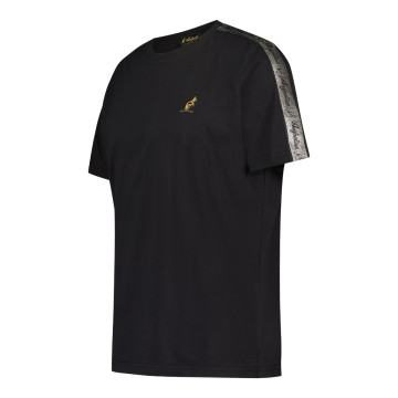 Australian T-shirt with silver shoulder trim | black