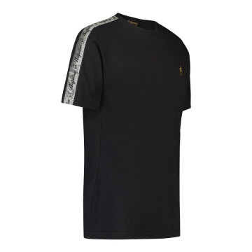 Australian T-shirt with silver shoulder trim | black