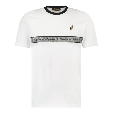 Australian T-shirt with silver chest piping | white 