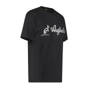 Australian T-shirt with silver logo | black
