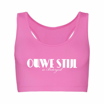 Ouwe stijl sport top fluor roze 