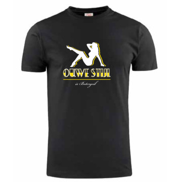 Ouwe Stijl is Botergeil T-shirt Early Hardcore | black yellow