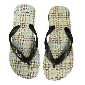 Cavello Slipper ruit wit blauw