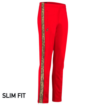 Australian Slim Fit Pants with 2 Zippers and Gold Piping 3.0 | Red