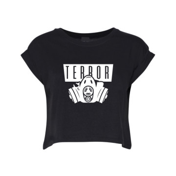 Hard-Wear Ladies Croptop Terror Gas Mask | black