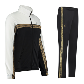 Australian tracksuit gold piping 3.0 | black - white