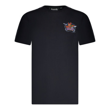 Bzrk Records t-shirt with shoulder tape | black