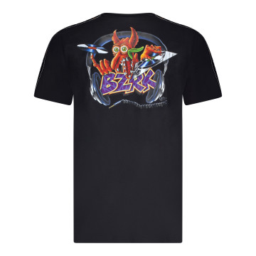Bzrk Records t-shirt with shoulder tape | black